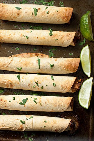 Baked BBQ Pork Taquitos recipe